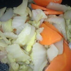 大根と白菜のカレー味ソテー